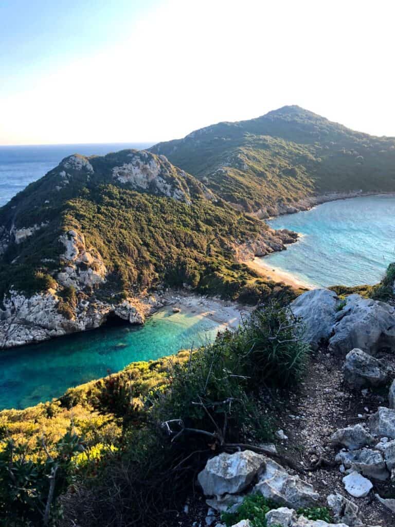 twin coves of porto timoni in greece